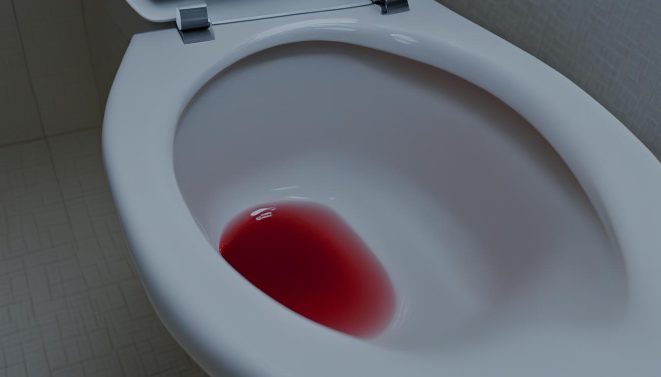 large amount of bright red blood in toilet no pain