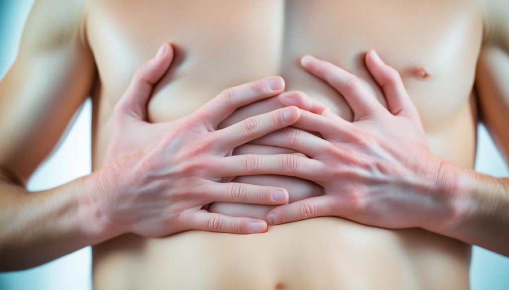 center stomach pain when pressed