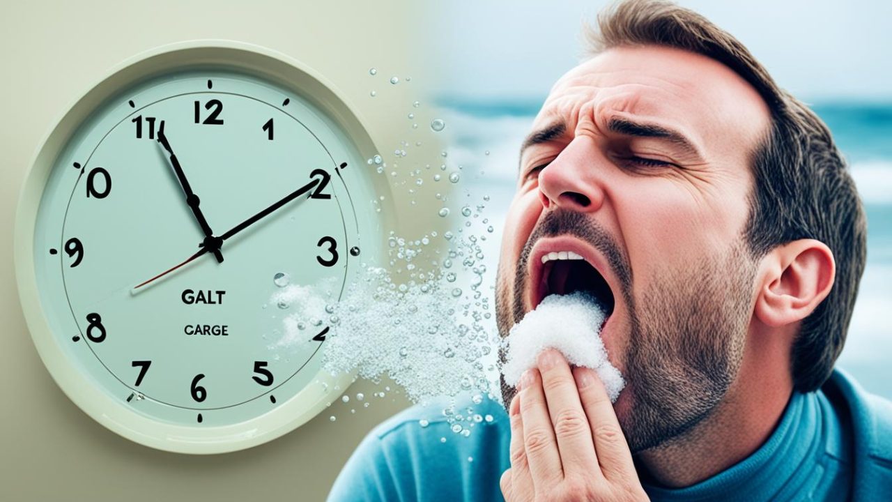 how long should i gargle salt water for sore throat