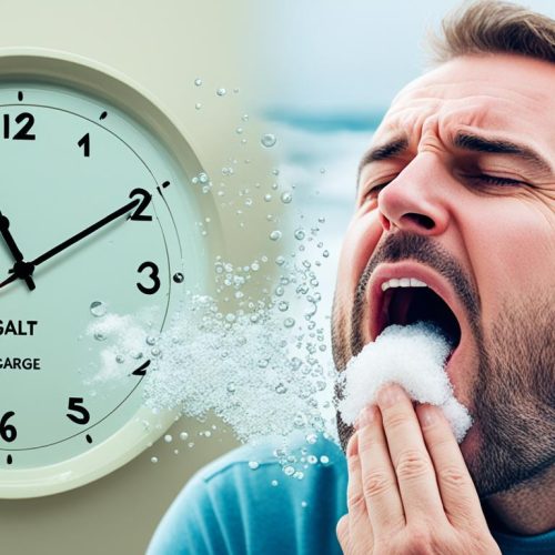 how long should i gargle salt water for sore throat