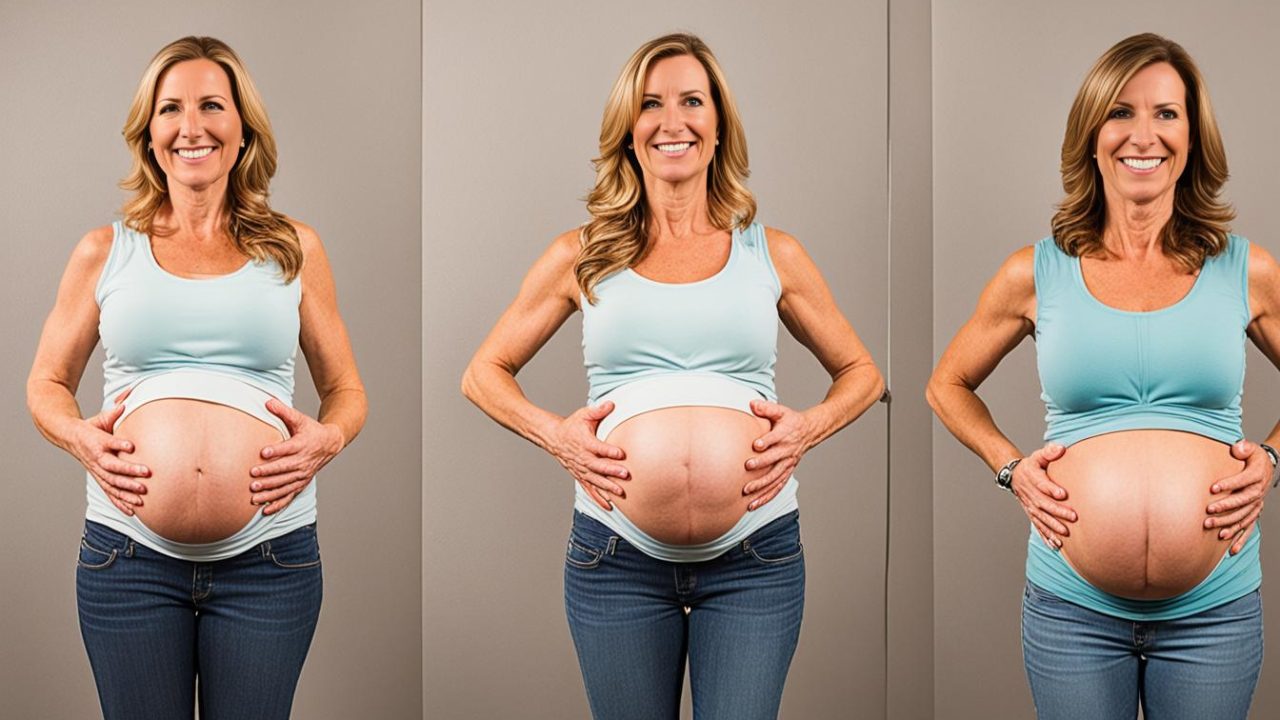 when does your stomach start to get hard when you are pregnant