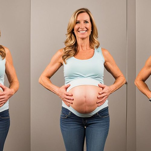 when does your stomach start to get hard when you are pregnant
